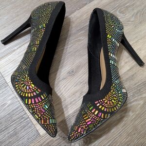 EUC•Thalia Sodi Womens Kaia Bling Pointed-Toe Pumps•Multicolor Embellishment•8M